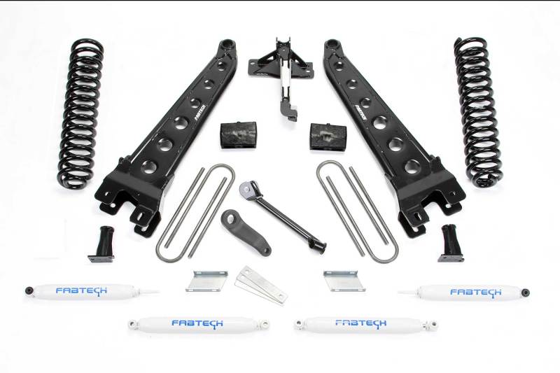 Fabtech 17-21 Ford F250/F350 4WD Gas 4in Rad Arm Sys w/Coils & Perf Shks - eliteracefab.com