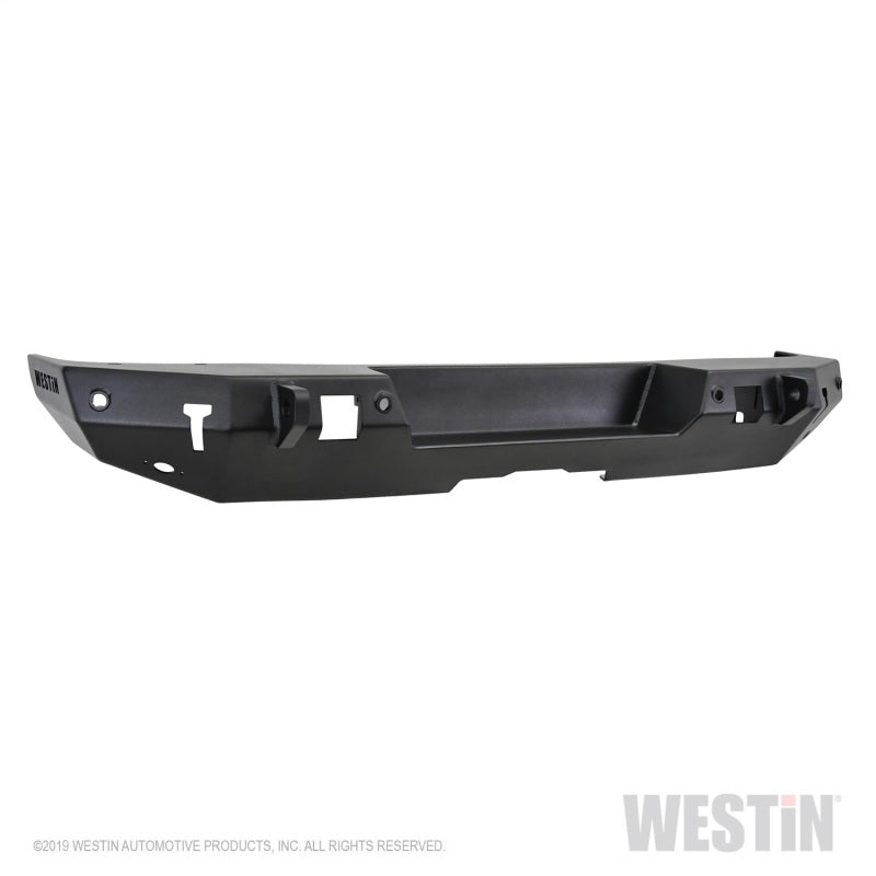 Westin 18-19 Jeep Wrangler JL WJ2 Rear Bumper w/ Sensors (Excl. Wrangler JK) - Textured Black - eliteracefab.com