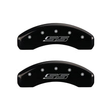 Load image into Gallery viewer, MGP 4 Caliper Covers Engraved Front &amp; Rear Gen 5/SS Black finish silver ch MGP