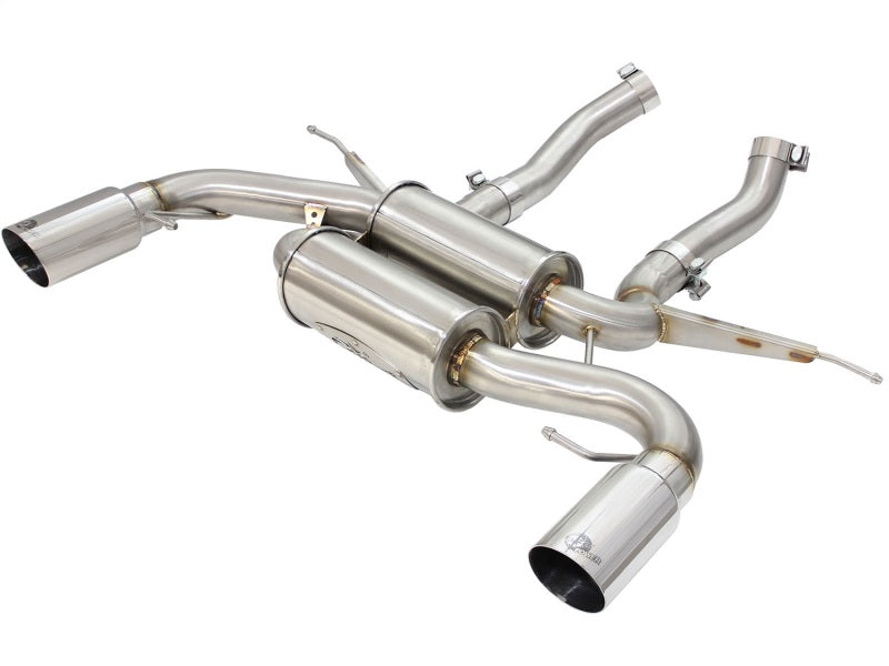 aFe MACHForce XP 2.5in Axle Back Stainless Exhaust w/ Polished Tips 07-13 BMW 335i 3.0L L6 (E90/92) - eliteracefab.com