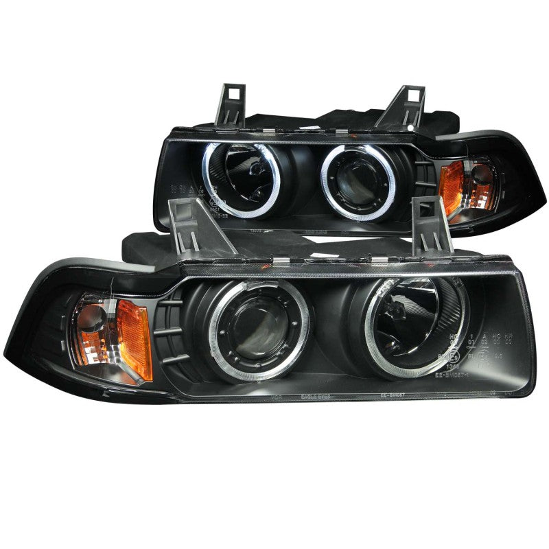 ANZO USA Bmw 3 Series E36 2dr Projector Headlights W/ Halo Black Ccfl G2; 1992-1998 - eliteracefab.com