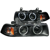 ANZO USA Bmw 3 Series E36 2dr Projector Headlights W/ Halo Black Ccfl G2; 1992-1998