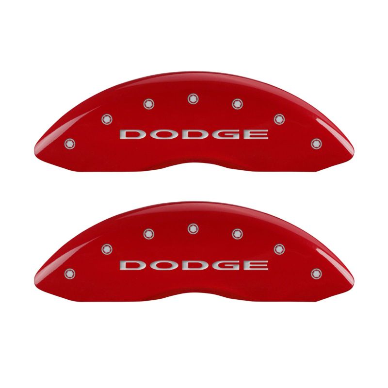 MGP 4 Caliper Covers Engraved Front Block/Challenger Engraved Rear Vintage Style/RT Red fnsh slvr ch MGP