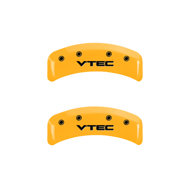 MGP 4 Caliper Covers Engraved Front & Rear Vtech Yellow Finish Black Char 2001 Acura TL MGP