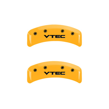 MGP 4 Caliper Covers Engraved Front & Rear Vtech Yellow Finish Black Char 2001 Acura TL MGP