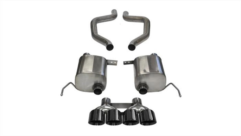 Corsa 2015 Chevy Corvette Z06 3in Axle Back Exhaust, Black Quad 4.5in Tip (Xtreme) - eliteracefab.com