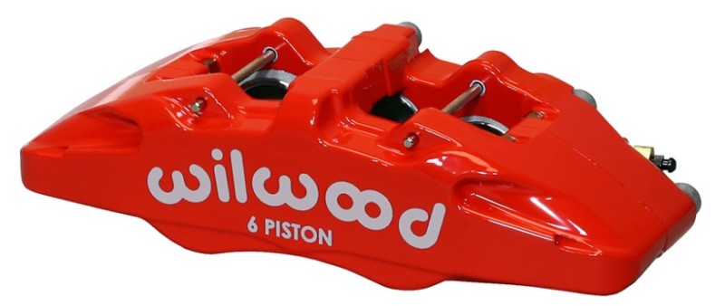 Wilwood Caliper-Forged Dynapro 6 5.25in Mount-Red-R/H 1.62/1.12/1.12in Pistons 1.10in Disc Wilwood
