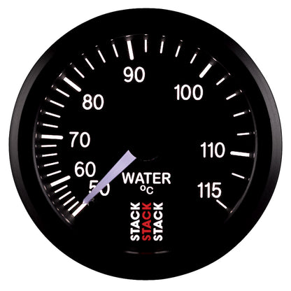 Autometer Stack Instruments 52mm 50-115 Celsius 3/8 BSPT (M) Mechanical Water Temp Gauge - Black ST3107