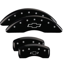 Load image into Gallery viewer, MGP 4 Caliper Covers Engraved Front &amp; Rear Bowtie Black finish silver ch MGP