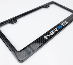 NRG Carbon License Plate Frame/ Fiber Poly Dip Finish Wet w/ NRG Logo - eliteracefab.com