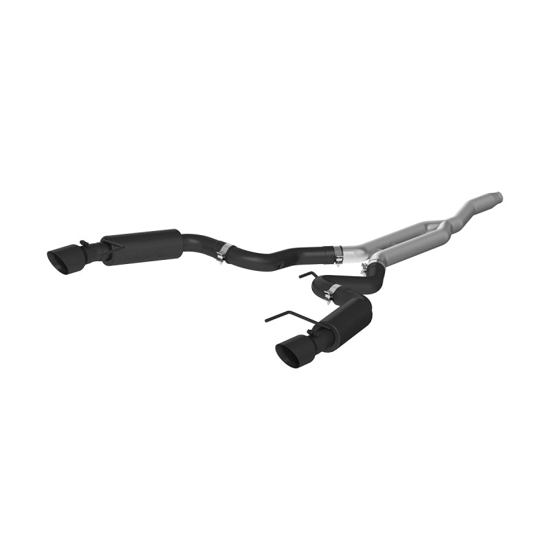 MBRP 15-19 Ford Mustang EcoBoost 2.3L Black 3in Cat Back Dual Split Rear Exit (Race Version) - eliteracefab.com