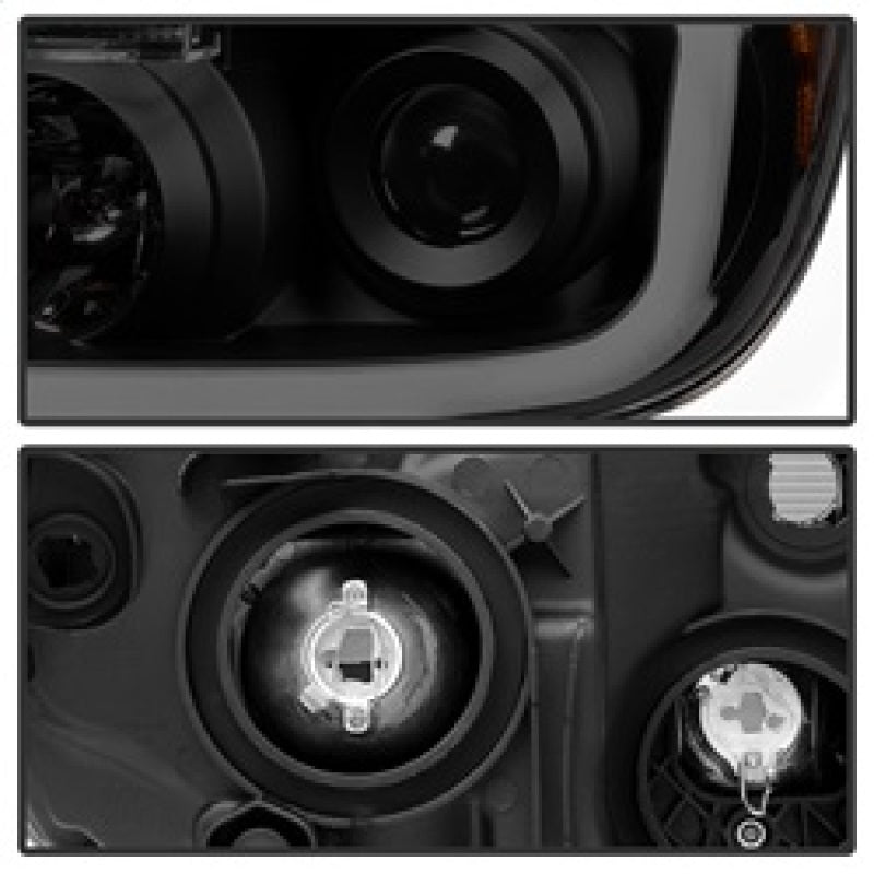 Xtune Toyota Tundra 07-13 LED Light Bar Projector Headlights Black Smoked PRO-JH-TTU07-LED-BSM - eliteracefab.com