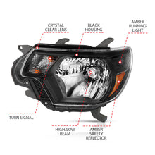 Load image into Gallery viewer, ANZO 2012-2015 Toyota Tacoma Crystal Headlights Black - eliteracefab.com