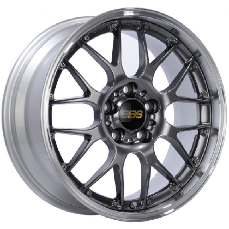 BBS RS-GT 19x8.5 5x112 ET30 Diamond Black Center Diamond Cut Lip Wheel - 82mm PFS Required BBS