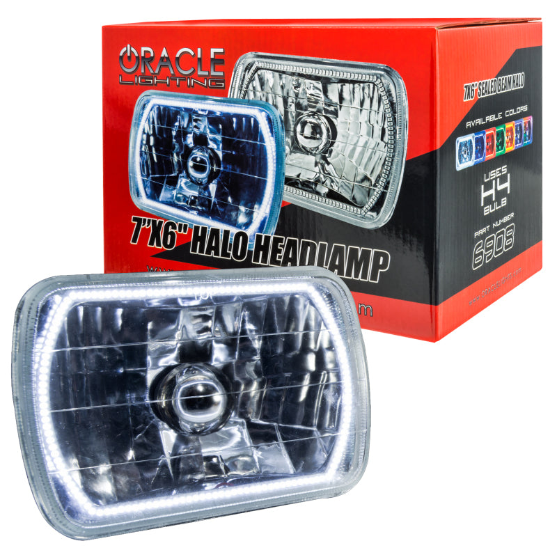 Oracle Pre-Installed Lights 7x6 IN. Sealed Beam - White Halo - eliteracefab.com