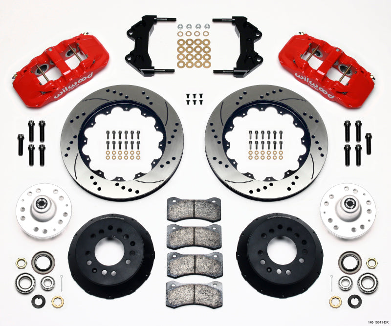 Wilwood AERO6 Front Hub Kit 14.00 Drilled-Red WWE ProSpindle Wilwood