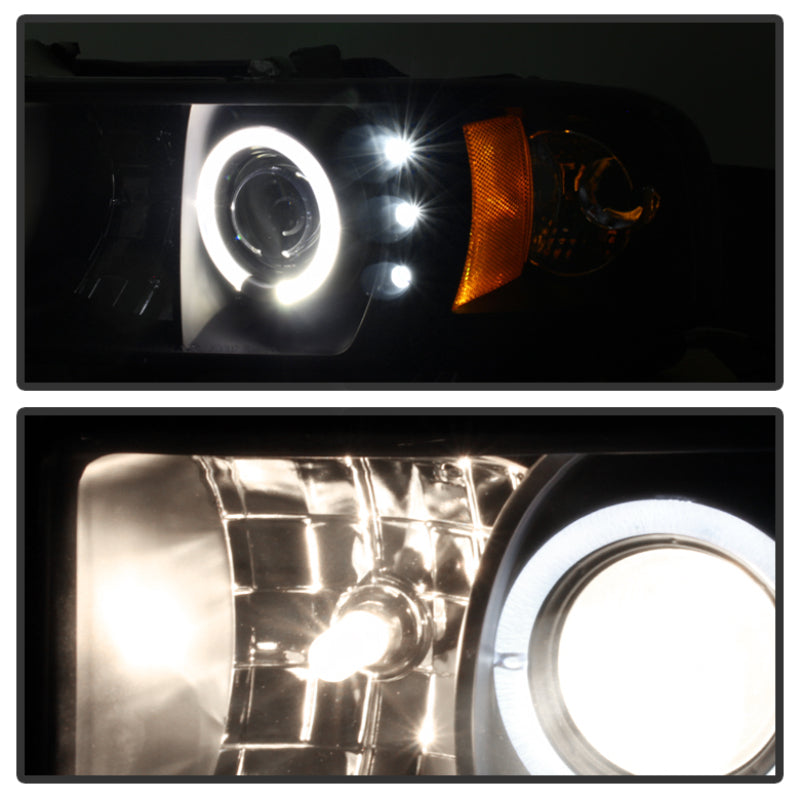 Spyder Dodge Ram 1500 94-01 Sport Projector Headlights LED Halo LED Blk Smke PRO-YD-DR94-HL-AM-BSM - eliteracefab.com