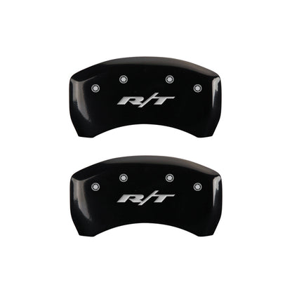 MGP 4 Caliper Covers Engraved Front & Rear RT1-Truck Black finish silver ch MGP