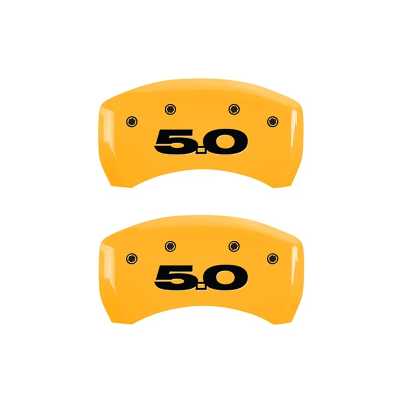MGP Rear set 2 Caliper Covers Engraved Rear 50 Yellow finish black ch MGP