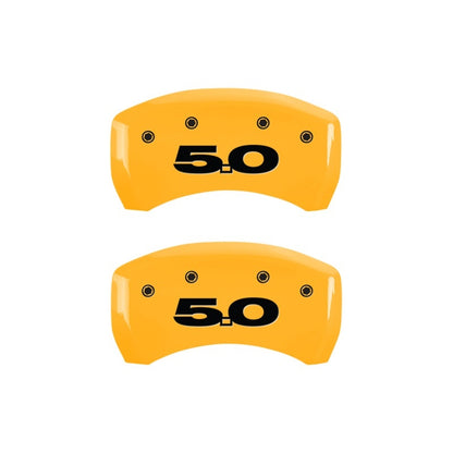 MGP Rear set 2 Caliper Covers Engraved Rear 50 Yellow finish black ch MGP