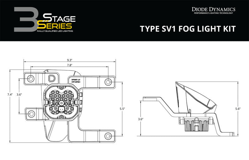 Diode Dynamics SS3 Pro Type SV1 Kit ABL - Yellow SAE Fog Diode Dynamics