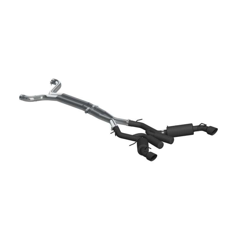 MBRP 16-19 Chevrolet Camaro SS 6 Speed 3in Dual Cat Back w/ 4.5in OD Tips - Black (Non NPP Models) - eliteracefab.com