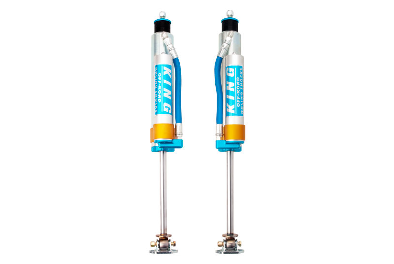 King Shocks 97-06 Jeep Wrangler TJ Front 2.5 Dia Piggy Hose Reservoir Shock 0-2in Lift (Pair)