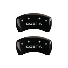 Load image into Gallery viewer, MGP 4 Caliper Covers Engraved Front &amp; Rear Cobra Black finish silver ch MGP