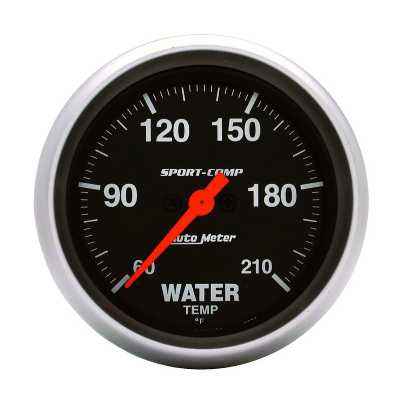 Autometer Sport-Comp 2-5/8in Water Temperature 60-210 Degrees F Stepper Motor Gauge 3569