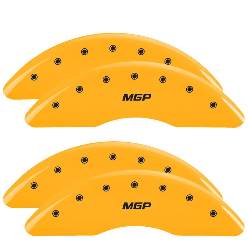 MGP 4 Caliper Covers Engraved Front & Rear Oval logo/Ford Yellow finish black ch MGP