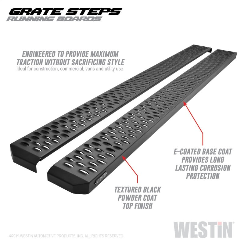 Westin Grate Steps Running Boards 79 in - Textured Black - eliteracefab.com