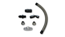 Load image into Gallery viewer, Vibrant Univ Top Mount Oil Drain Kit incl 20in Teflon lined S.S. hose Fitting - eliteracefab.com