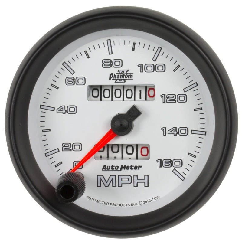 Autometer Phantom II 3-3/8in 160 MPH Mechanical Speedometer 7596