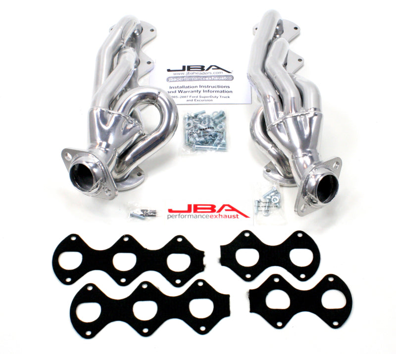 JBA 05-10 Ford F-Series 6.8L 3V V10 1-1/2in Primary Silver Ctd Cat4Ward Header JBA