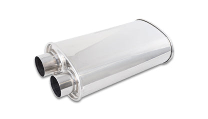 Vibrant Streetpower Oval Muffler 2.50in Inlet/Outlet (Same side) Vibrant