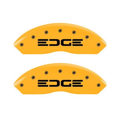 MGP 4 Caliper Covers Engraved Front & Rear Edge Yellow finish black ch MGP
