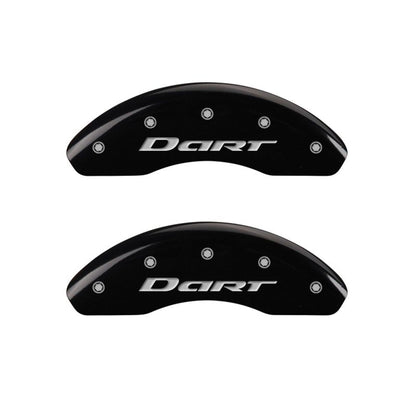 MGP 4 Caliper Covers Engraved Front & Rear With out stripes/Dart Black finish silver ch MGP