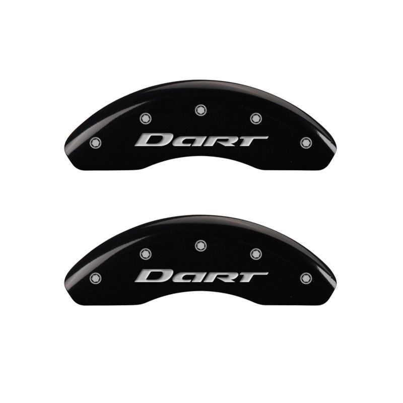 MGP 4 Caliper Covers Engraved Front & Rear With out stripes/Dart Black finish silver ch MGP