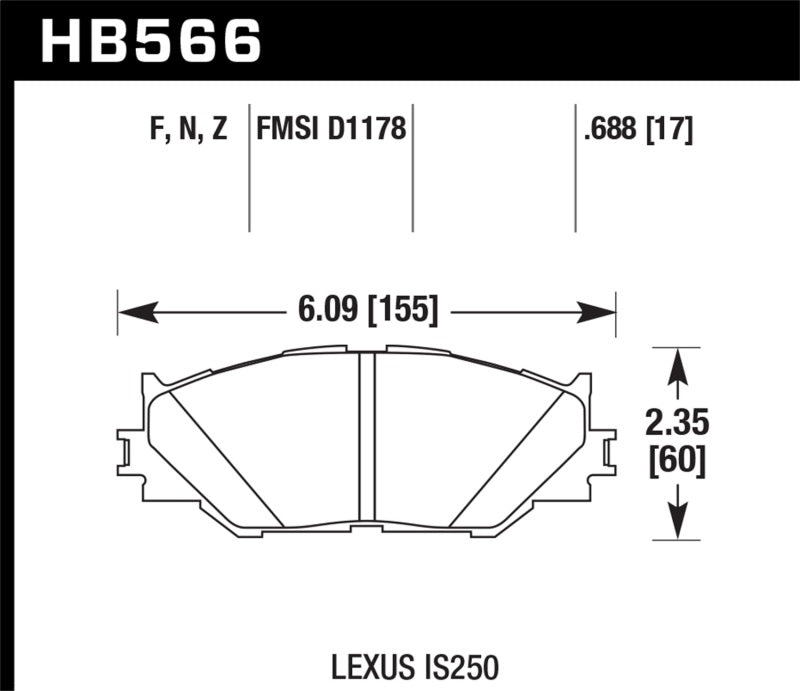 Hawk Performance HPS Front Brake Pads - HB566F.688