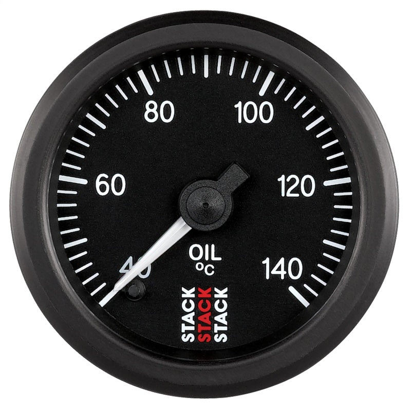 Autometer Stack 52mm 40-140 Deg C 1/8in NPTF Male Pro Stepper Motor Oil Temp Gauge - Black ST3309