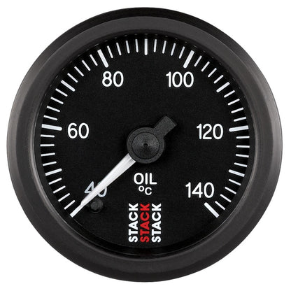 Autometer Stack 52mm 40-140 Deg C 1/8in NPTF Male Pro Stepper Motor Oil Temp Gauge - Black ST3309