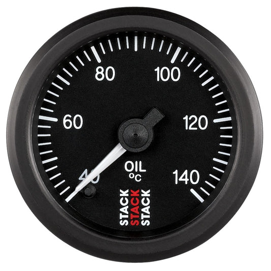 Autometer Stack 52mm 40-140 Deg C 1/8in NPTF Male Pro Stepper Motor Oil Temp Gauge - Black ST3309