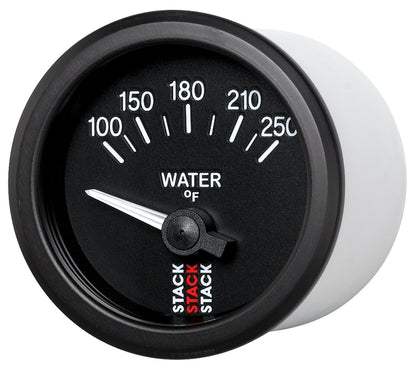 Autometer Stack 52mm 100-250 Deg F 1/8in NPTF Electric Water Temp Gauge - Black ST3208