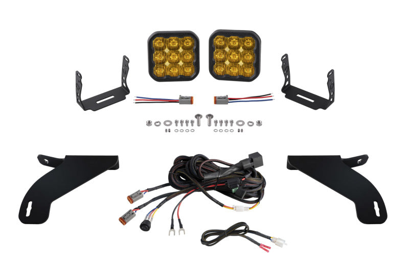 Diode Dynamics 21-22 Ford F-150 SS5 Bumper LED Pod Light Kit - Sport Yellow Driving