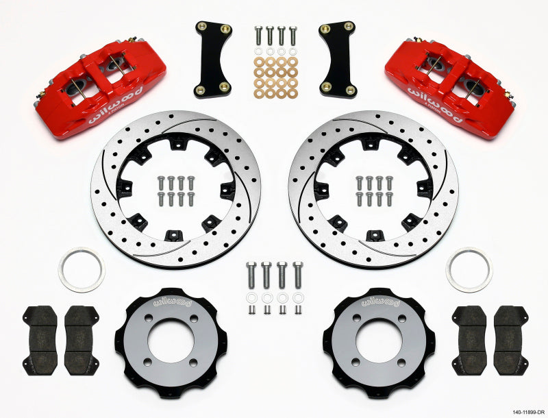 Wilwood Dynapro 6 Front Hat Kit 12.19in Drilled Red 2011 Fiesta - eliteracefab.com