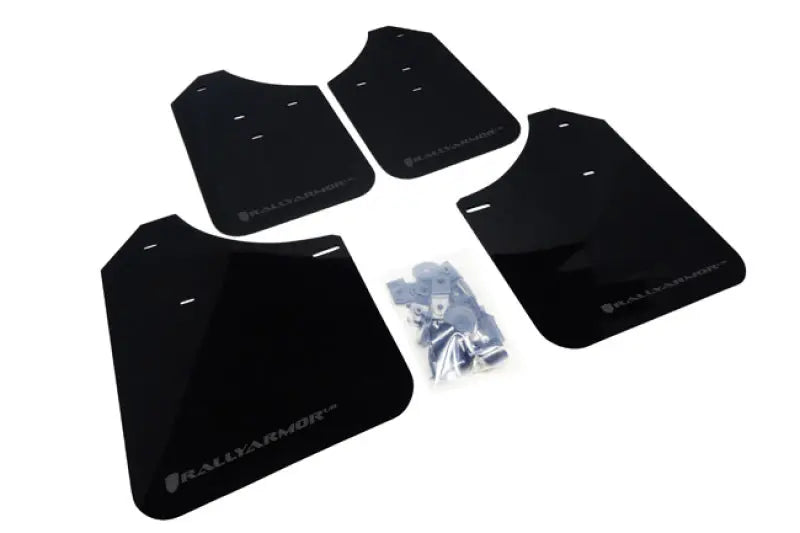 Rally Armor UR Mudflaps Black Urethane Grey Logo 2002-2007 Impreza / 2002-2007 WRX / 2004-2007 STI - eliteracefab.com