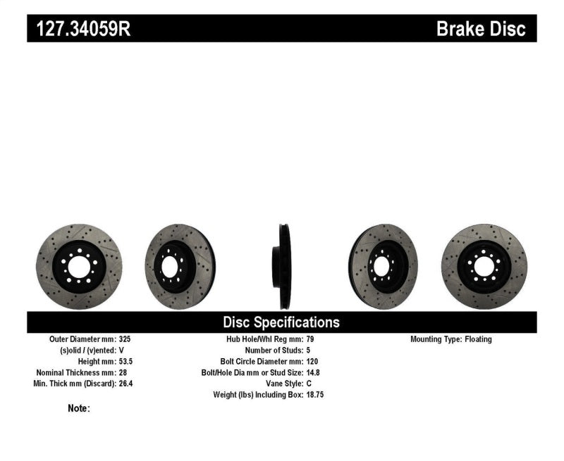 StopTech Slotted & Drilled Sport Brake Rotor - eliteracefab.com