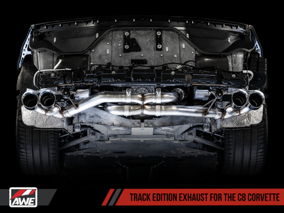 AWE Tuning 2020 Chevrolet Corvette (C8) Track Edition Exhaust - Quad Chrome Silver Tips - eliteracefab.com