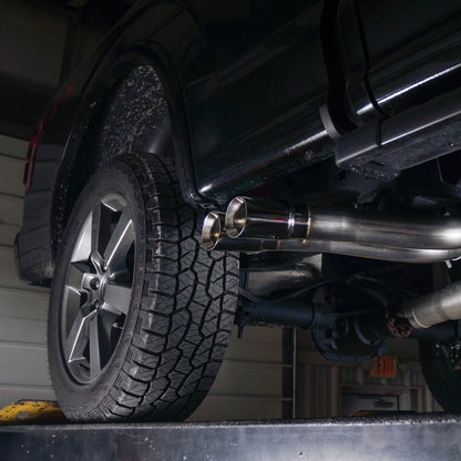 Stainless Works 2015-18 F-150 Exhaust X-Pipe Resonator Muffler Exits In Front Of Passenger Rear Tire Stainless Works