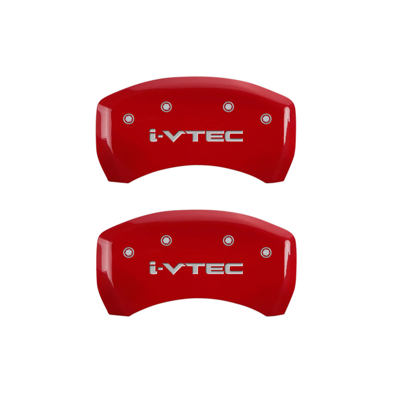 MGP 4 Caliper Covers Engraved Front & Rear i-Vtec Red finish silver ch MGP